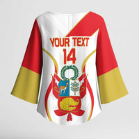 Custom Peru Football Kimono Sleeve Blouse Vamos La Bicolor - Wonder Print Shop