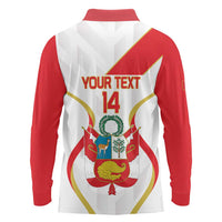 Custom Peru Football Long Sleeve Polo Shirt Vamos La Bicolor - Wonder Print Shop
