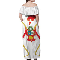 Custom Peru Football Off Shoulder Maxi Dress Vamos La Bicolor - Wonder Print Shop