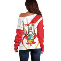 Custom Peru Football Off Shoulder Sweater Vamos La Bicolor - Wonder Print Shop