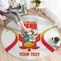 Custom Peru Football Round Carpet Vamos La Bicolor - Wonder Print Shop