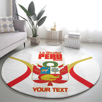 Custom Peru Football Round Carpet Vamos La Bicolor - Wonder Print Shop