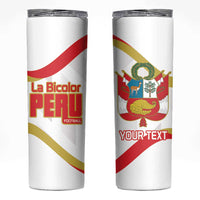 Custom Peru Football Skinny Tumbler Vamos La Bicolor - Wonder Print Shop