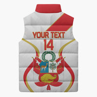 Custom Peru Football Sleeveless Puffer Jacket Vamos La Bicolor - Wonder Print Shop
