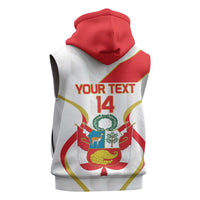 Custom Peru Football Sleeveless Zip Hoodie Vamos La Bicolor - Wonder Print Shop