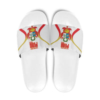 Custom Peru Football Slide Sandals Vamos La Bicolor - Wonder Print Shop