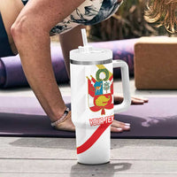 Custom Peru Football Tumbler With Handle Vamos La Bicolor - Wonder Print Shop