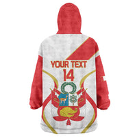 Custom Peru Football Wearable Blanket Hoodie Vamos La Bicolor - Wonder Print Shop