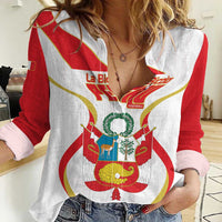 Custom Peru Football Women Casual Shirt Vamos La Bicolor - Wonder Print Shop