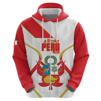 Custom Peru Football Zip Hoodie Vamos La Bicolor - Wonder Print Shop