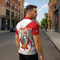 Custom Peru Football Zipper Polo Shirt Vamos La Bicolor - Wonder Print Shop
