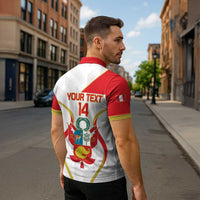 Custom Peru Football Zipper Polo Shirt Vamos La Bicolor - Wonder Print Shop