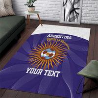 Custom Argentina Football Area Rug Vamos La Albiceleste Purple Version - Wonder Print Shop