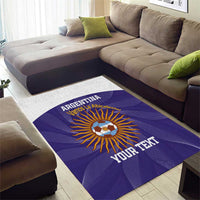 Custom Argentina Football Area Rug Vamos La Albiceleste Purple Version - Wonder Print Shop