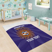 Custom Argentina Football Area Rug Vamos La Albiceleste Purple Version - Wonder Print Shop