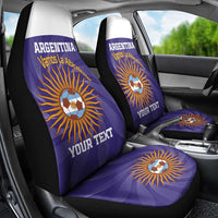 Custom Argentina Football Car Seat Cover Vamos La Albiceleste Purple Version - Wonder Print Shop
