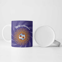 Custom Argentina Football Ceramic Mug Vamos La Albiceleste Purple Version - Wonder Print Shop