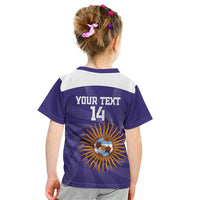 Custom Argentina Football Kid T Shirt Vamos La Albiceleste Purple Version - Wonder Print Shop