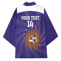 Custom Argentina Football Kimono Vamos La Albiceleste Purple Version - Wonder Print Shop