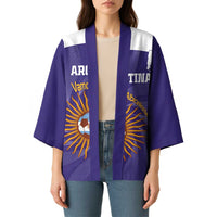 Custom Argentina Football Kimono Vamos La Albiceleste Purple Version - Wonder Print Shop
