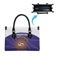 Custom Argentina Football Leather Bag Vamos La Albiceleste Purple Version - Wonder Print Shop