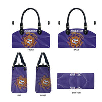 Custom Argentina Football Leather Bag Vamos La Albiceleste Purple Version - Wonder Print Shop