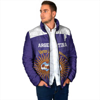 Custom Argentina Football Padded Jacket Vamos La Albiceleste Purple Version - Wonder Print Shop