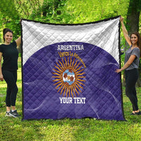 Custom Argentina Football Quilt Vamos La Albiceleste Purple Version - Wonder Print Shop