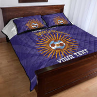 Custom Argentina Football Quilt Bed Set Vamos La Albiceleste Purple Version - Wonder Print Shop