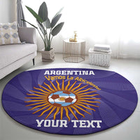 Custom Argentina Football Round Carpet Vamos La Albiceleste Purple Version - Wonder Print Shop