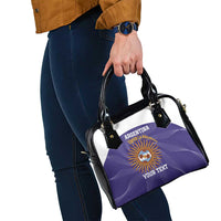 Custom Argentina Football Shoulder Handbag Vamos La Albiceleste Purple Version - Wonder Print Shop