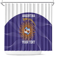 Custom Argentina Football Shower Curtain Vamos La Albiceleste Purple Version - Wonder Print Shop