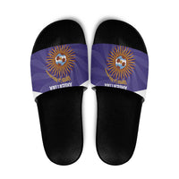Custom Argentina Football Slide Sandals Vamos La Albiceleste Purple Version - Wonder Print Shop
