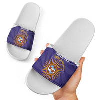 Custom Argentina Football Slide Sandals Vamos La Albiceleste Purple Version - Wonder Print Shop