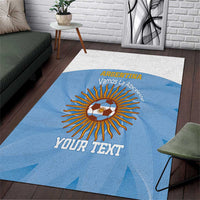 Custom Argentina Football Area Rug Vamos La Albiceleste Blue Version - Wonder Print Shop