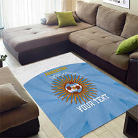 Custom Argentina Football Area Rug Vamos La Albiceleste Blue Version - Wonder Print Shop