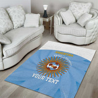 Custom Argentina Football Area Rug Vamos La Albiceleste Blue Version - Wonder Print Shop