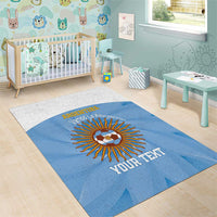 Custom Argentina Football Area Rug Vamos La Albiceleste Blue Version - Wonder Print Shop