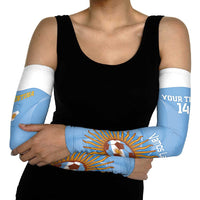 Custom Argentina Football Arm Sleeves Vamos La Albiceleste Blue Version - Wonder Print Shop
