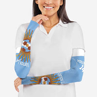 Custom Argentina Football Arm Sleeves Vamos La Albiceleste Blue Version - Wonder Print Shop