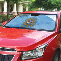 Custom Argentina Football Auto Sun Shade Vamos La Albiceleste Blue Version - Wonder Print Shop