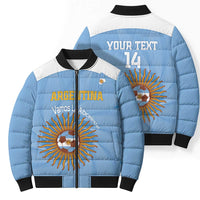 Custom Argentina Football Bomber Puffer Jacket Vamos La Albiceleste Blue Version - Wonder Print Shop