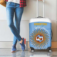 Custom Argentina Football Luggage Cover Vamos La Albiceleste Blue Version - Wonder Print Shop