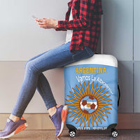 Custom Argentina Football Luggage Cover Vamos La Albiceleste Blue Version - Wonder Print Shop
