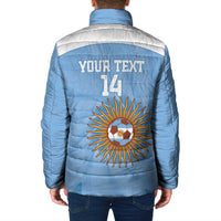 Custom Argentina Football Padded Jacket Vamos La Albiceleste Blue Version - Wonder Print Shop