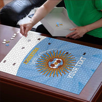 Custom Argentina Football Puzzle Vamos La Albiceleste Blue Version - Wonder Print Shop