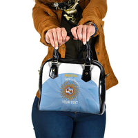 Custom Argentina Football Shoulder Handbag Vamos La Albiceleste Blue Version - Wonder Print Shop