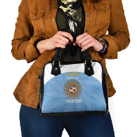 Custom Argentina Football Shoulder Handbag Vamos La Albiceleste Blue Version - Wonder Print Shop