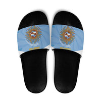 Custom Argentina Football Slide Sandals Vamos La Albiceleste Blue Version - Wonder Print Shop