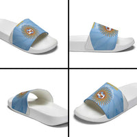 Custom Argentina Football Slide Sandals Vamos La Albiceleste Blue Version - Wonder Print Shop